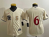 Youth Texas Rangers #6 Josh Jung Number Cream 2023 City Connect Cool Base Stitched Jersey,baseball caps,new era cap wholesale,wholesale hats